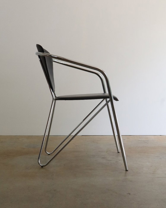 Image 1 of 2 chaises Effezeta italiennes vintage à structure tubulaire