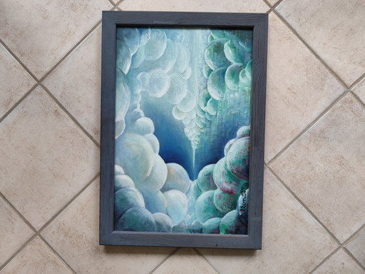 🎨 Original painting "Cloud Tunnel" by Katrin Pillon (1996) - oil on panel