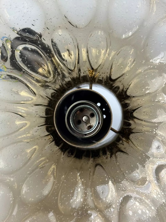 Image 1 of Lampada da soffitto anni &#39;60-&#39;70 Glashütte Limburg Germania vetro e ottone Space Age