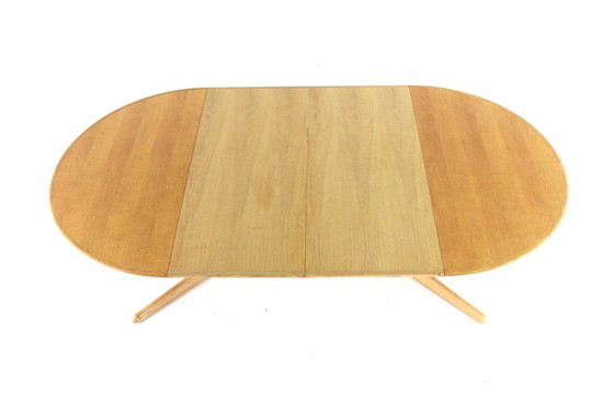 Image 1 of Danish oak round 2x extendable dining table dining table vintage