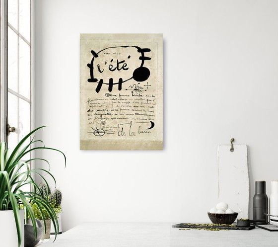 Image 1 of Zomergedicht - afbeelding Zon en Maan van Joan Miró 1927 - Poster 50 × 70 cm