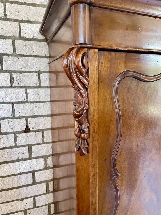 Image 1 of Antieke mahoniehouten linnenkast 