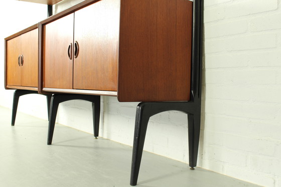 Image 1 of Parete attrezzata modulare in teak di Louis van Teeffelen per WéBé, 1955