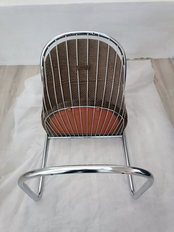Cantileverstoelen van Gastone Rinaldi voor Rima, jaren 70. – Eetkamerstoelen, Metal (photo 12 of 14)