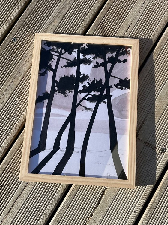 Image 1 of Encre de Chine sur papier blanc Format 30x21cm. 