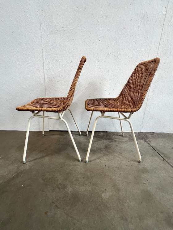 Image 1 of Tweetal vintage rotan stoelen, Dirk van Sliedregt, 1960's