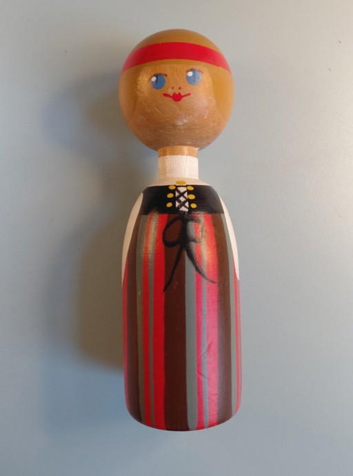 Vintage Kupittaan Savi Holzpuppe – Finnland 1960er Jahre – Modell 1420 – skandinavisches Design