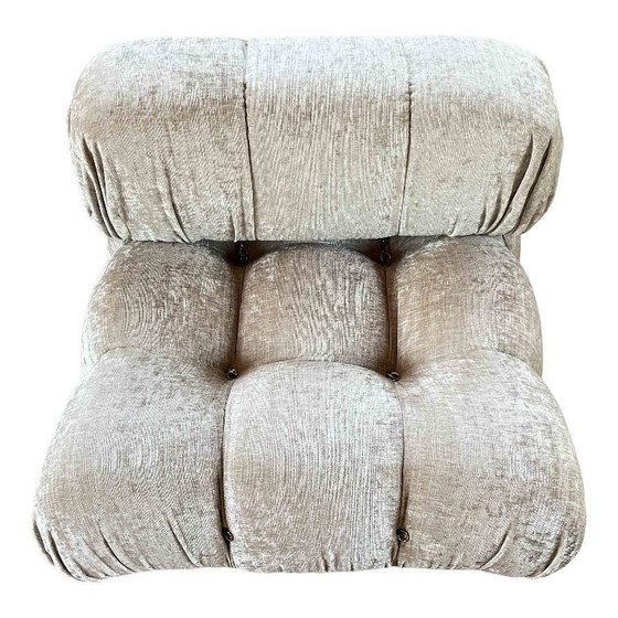 Image 1 of 2x Camaleonda sofa modules by Mario Bellini for B&B Italia in off-white velvet, Italy, 1970s