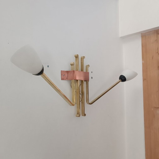 Große Wandleuchte aus den 1960er Jahren – wandlampen, Brass, Copper (photo 2 of 8)