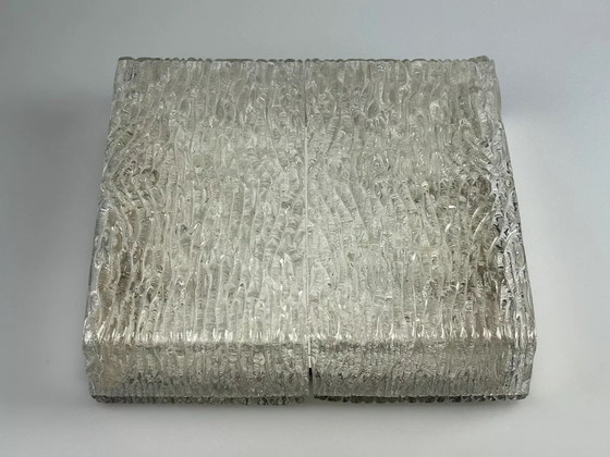 Image 1 of Lampada da soffitto in vetro ghiacciato anni '60-'70 di Kaiser Leuchten Germania