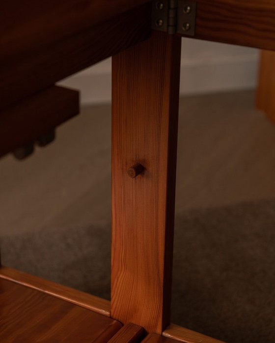 Image 1 of Carrello di servizio pieghevole vintage in pino, anni '70