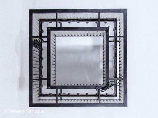 Large Glass Tube Chandelier , 1980