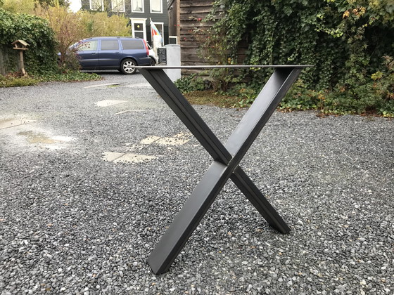 Image 1 of Herringbone dining table. Oak.