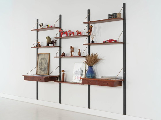 Estantería modular PS System de Preben Sørensen, chapa de teca, Dinamarca, años 70 – Estanterías de pared (photo 3 of 22)