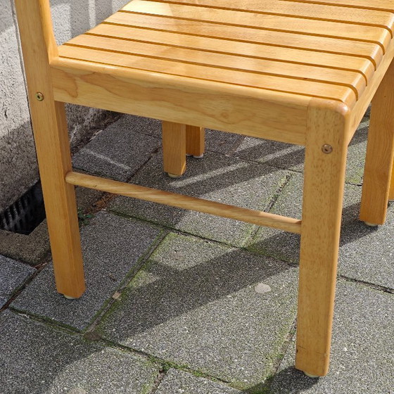 Image 1 of Set of 4 vintage beech wood dining chairs