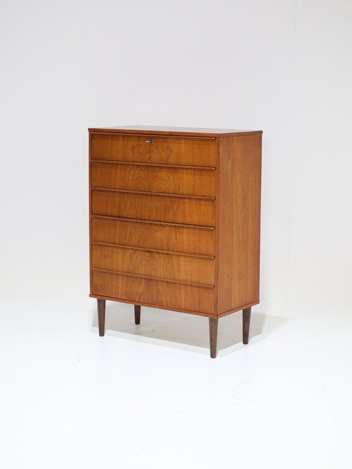Vintage Danish teak chest of drawers from the 1960s