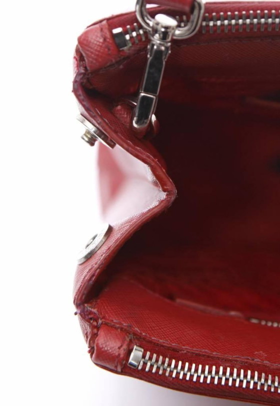 Image 1 of Prada, borsa tote Galleria in pelle saffiano rossa.