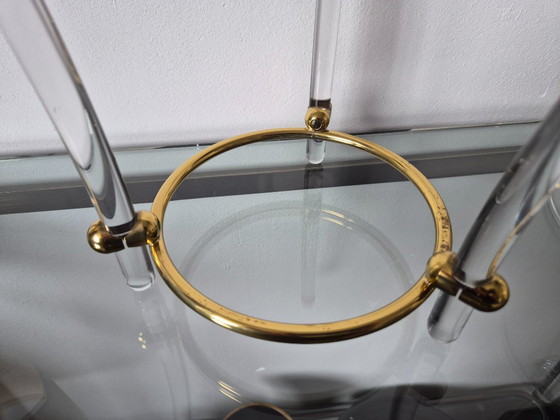 Image 1 of Portacandele vintage in stile Hollywood Regency, realizzato in Lucite/vetro.