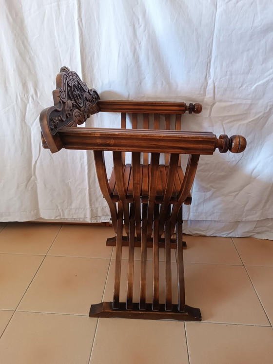 Antica sedia Savonarola, Sedie e poltrone, Legno, Marrone (foto 5 di 6)