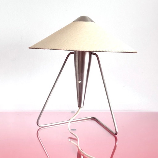 Table lamp 'Chinese' with new papyrus shadow by Helena Frantova, 1950s, Czechoslovakia