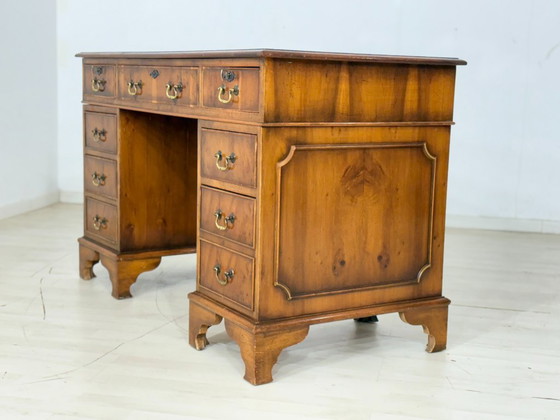 Image 1 of Scrivania in stile Impero vintage / Tavolo in mogano inglese / Scrivania da ufficio / Tavolo da lavoro