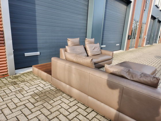 Image 1 of Jori - Canapé d'angle Tigra avec table basse et pouf supplémentaire