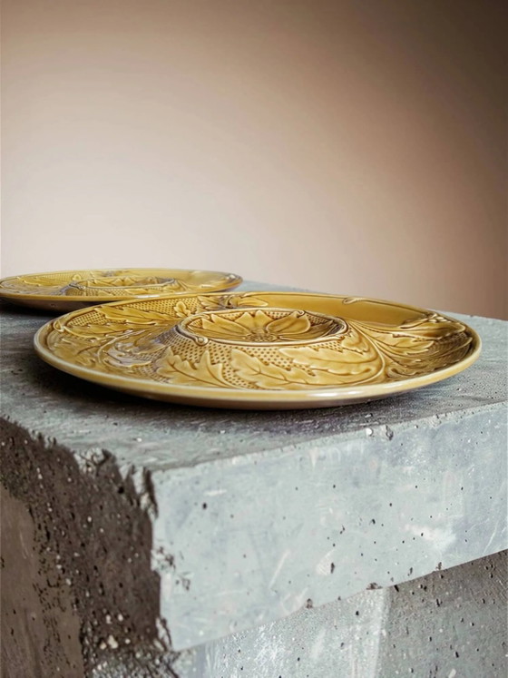 6 artichoke plates Barbotine Gien – Crockery, Porcelain (photo 4 of 7)