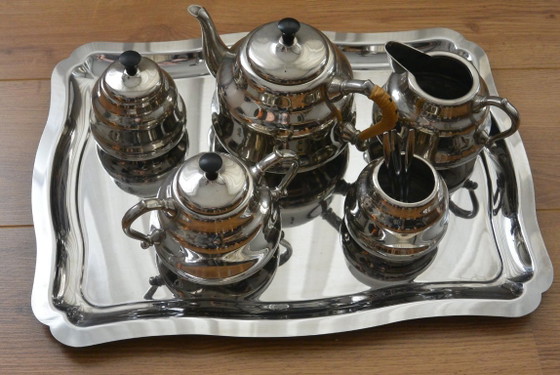 Image 1 of Dovo - Mid-century tea set, nickel-plated, 13 pieces