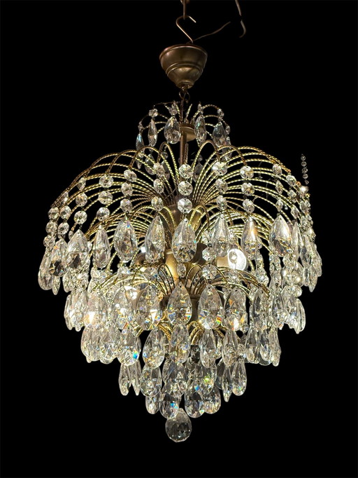 Vintage Hollywood Regency crystal lamp