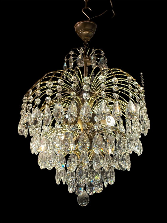 Image 1 of Vintage Hollywood Regency crystal lamp
