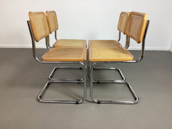 Image 1 of 4 x Marcel Breuer Cesca stoelen rotan seventies 