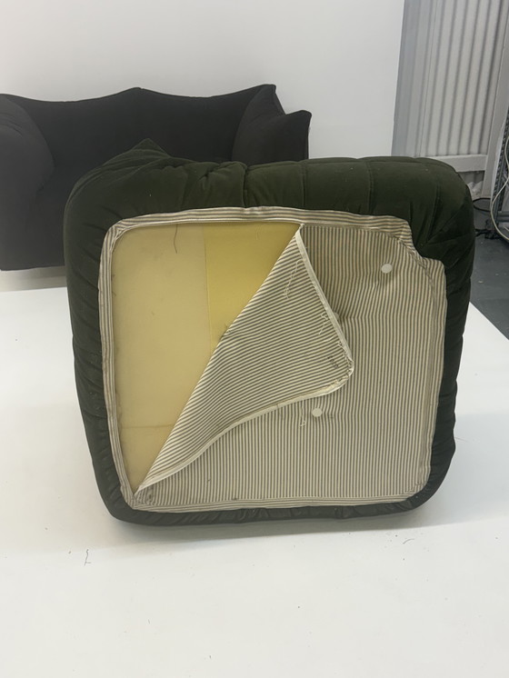 Image 1 of Ligne Roset Togo elemento angolare a 1 posto in velluto verde scuro