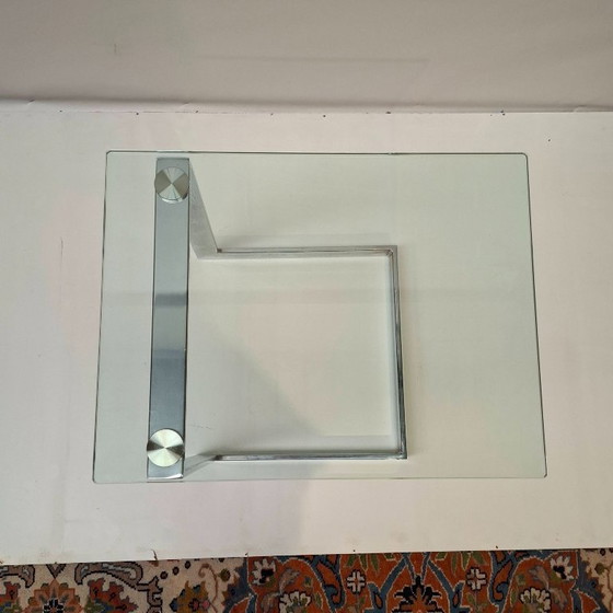Image 1 of Vintage Gebra Bjzettafel van Glas en Chroom