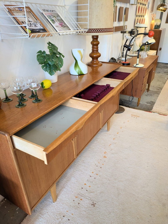 Vintage jaren '60 dressoir, sideboard, Bröderna Anderssons (Breo), Bröderna Anderssons (Breo),, Hout, Bruin (foto 7 van 14)