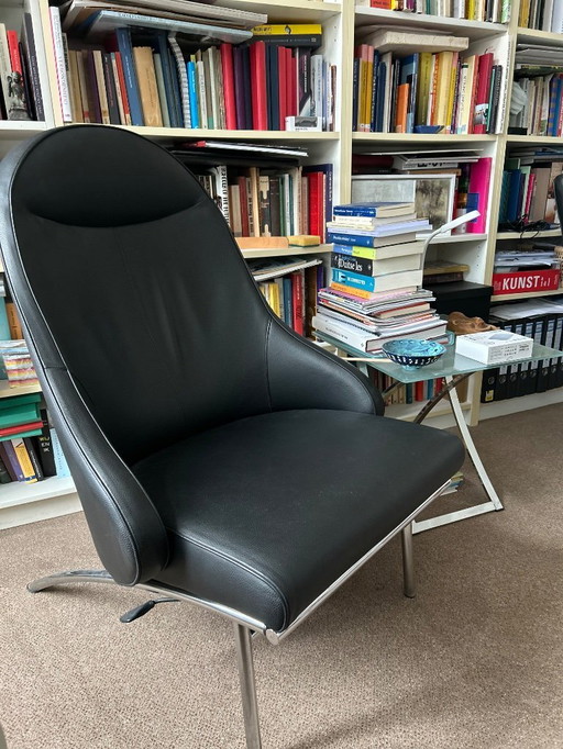 Leren designfeauteul met relaxfunctie