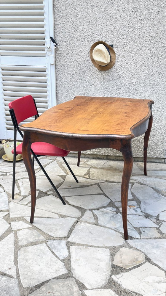 Image 1 of Antique Table with Curved Legs