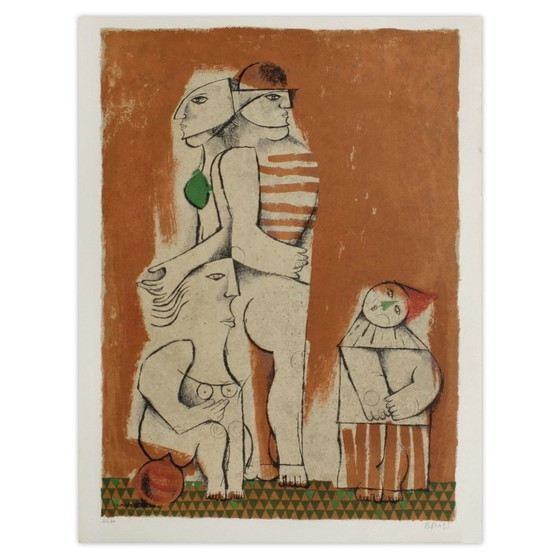 Image 1 of Samy BRISS Les saltimbanques - les malabars Signed lithograph 1977