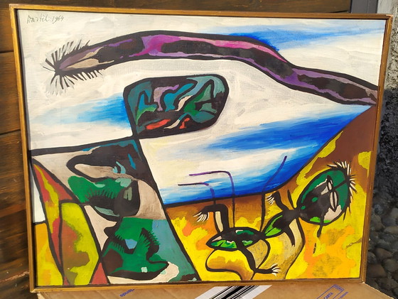 Image 1 of Toile vintage de Lutgerink Anton Dartel, Pays-Bas 1964