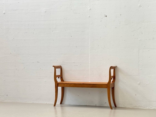 Biedermeier-style cherrywood bench, 1930s