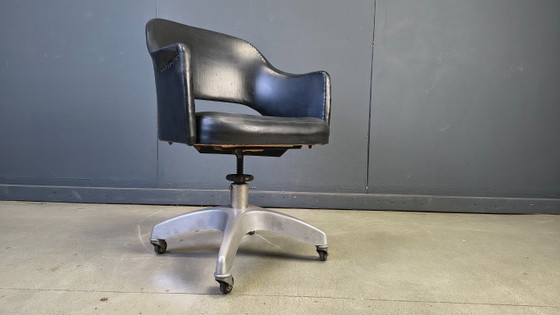 Mid Century Desk Chair, 1950s – Office chairs, Metal, Skai (photo 7 of 12)