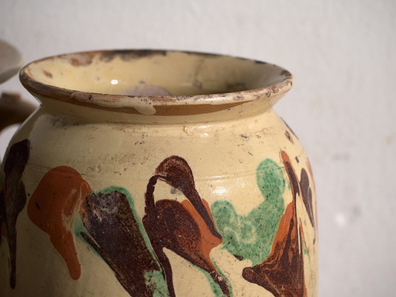 Coppia di Vasi per piante Antichi in Ceramica Smaltata, Europa Centrale, circa 1900, Marrone (foto 7 di 9)