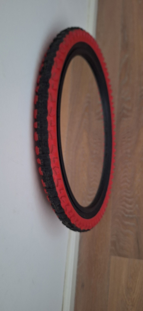 Image 1 of Vintage Jaren 90 IKEA Volda Fietsenband Spiegel