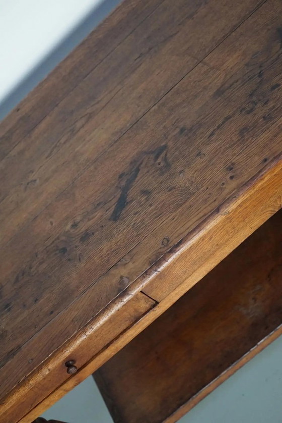 Image 1 of Antiker französischer Konsolentisch/Beistelltisch aus Eichenholz aus dem 19. Jahrhundert (rustikaler Stil)