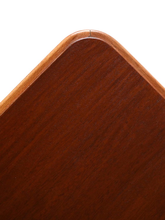 Image 1 of Tavolo da bar in mogano con base in acciaio e stelo intagliato