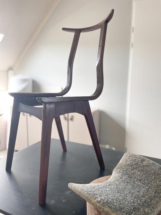 Image 1 of Set 4 vintage eetkamerstoelen | herstoffeerd