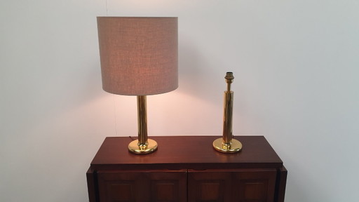 2x XL brass table lamp Baulmann Leuchten, regency 80's