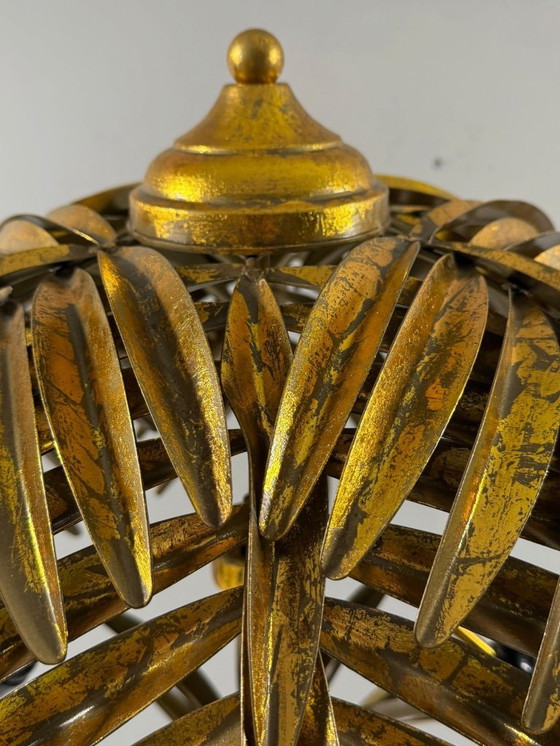 Image 1 of Gran lámpara de pie/palmera estilo Hollywood Regency, al estilo de Maison Jansen, Francia, década de 1970