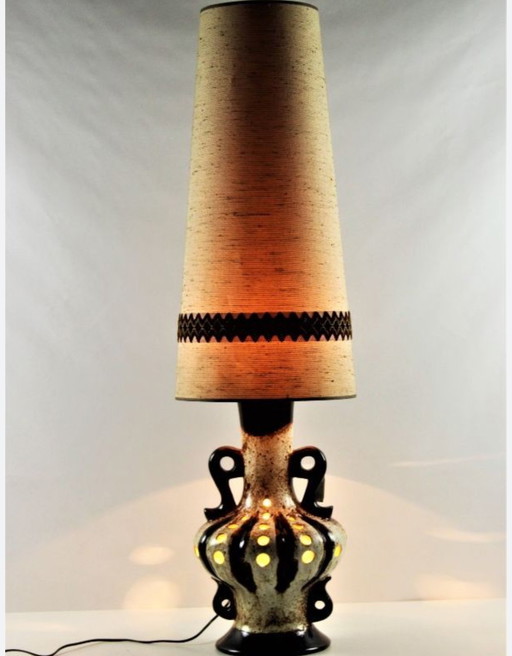 Lampe vintage en céramique XL d'Allemagne de l'Ouest