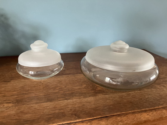 Image 1 of Pot à biscuits et bonbonnière Royal Leerdam conçus par Jacques Boon