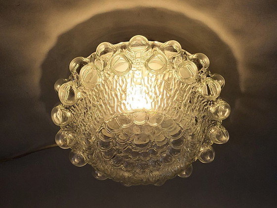 Image 1 of Lámpara de techo de cristal burbuja años 70